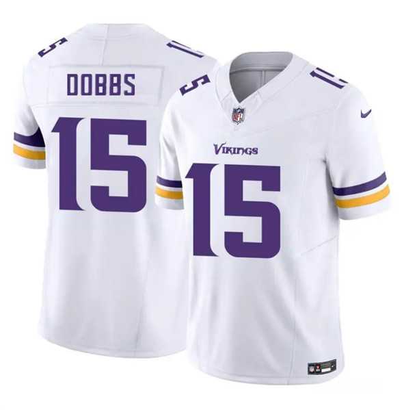 Men & Women & Youth Minnesota Vikings #15 Josh Dobbs White 2023 F.U.S.E. Vapor Untouchable Limited Jersey,We sell and wholesale Men & Women & Youth Minnesota Vikings #15 Josh Dobbs White 2023 F.U.S.E. Vapor Untouchable Limited Jersey on line form chian!